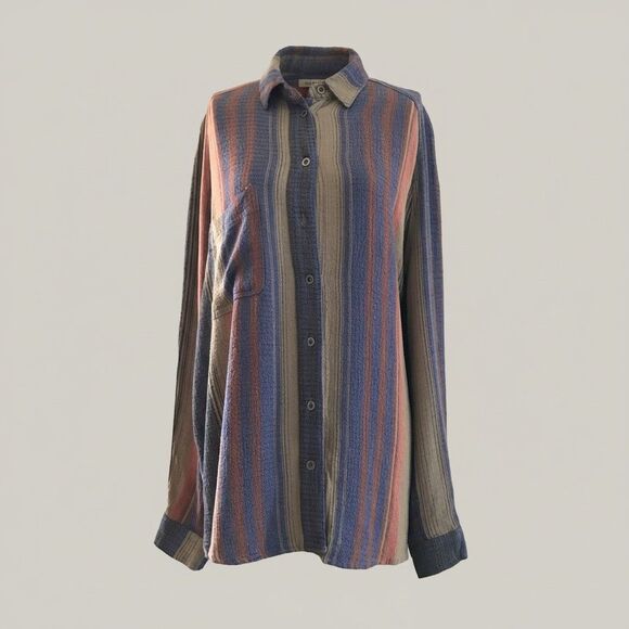 Urban Outfitters BDG Colorful Striped Casual Ovesized Long Sleeve Shirt - S - Picture 1 of 8